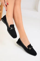 Black Women's Flats 18676