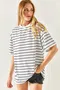 Bela, Modra Črtast Majice & Topi za dame image