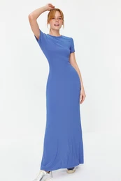 modr aty s krtkm rukvem, pilhav, s kulatm vstihem, elastick, pleten, maxi dlky a tukovm stihem.