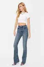 Blue High Waist Flare Jeans
