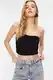 Trendyol Black Gathered Strapless Sweetheart Neck Fitted Stretch Knitted Blouse