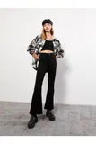 Smeđe culotte traperice bootcut/trapezice image