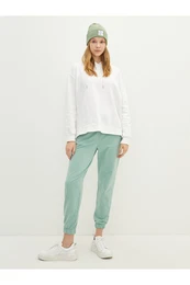 Women's Sweatpants with Elastic Waist and Plain Pocket Detail