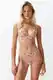 Trendyol Pink Floral Brode Rope Strap Capless Knitted Lingerie Set