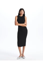 Women's Crew Neck Straight Bodycon Dress