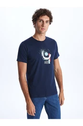 Men's Crew Neck Short Sleeve Printed Combed Combed T-Shirt