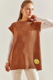 Women's Emoji Embroidered Knitwear Sweater
