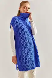 Women's Turtleneck Braided Knitwear Sweater