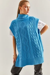 Women's Turtleneck Braided Knitwear Sweater