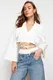 Trendyol Limited Edition Ecru Crop Lined Double Breasted Woven Blazer Jacket
