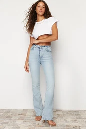 Light Blue High Waist Flare Jeans