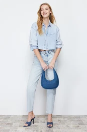 Light Blue High Waist Mom Jeans