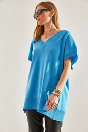 Women's V-Neck Short Sleeve Knitwear Sweater