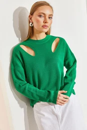 Women's Shoulder Detailed Knitwear Sweater