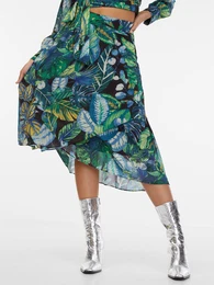 Black & Green Women's Patterned Skirt - Women's