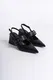 Capone Outfitters Open Back Band Buckle Detail Chunky Heel Women's Shoes
