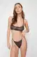 Trendyol Black Tulle Glossy Printed Rope Strap Capless Knitted Underwear Set