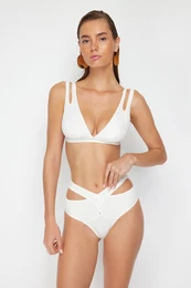 Bridal Ecru Triangle Cut Out/Windowed Bikini Top