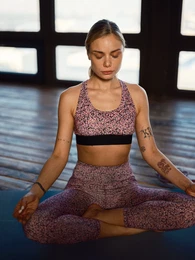 Light Purple Women's Patterned Sports Bra - Women's