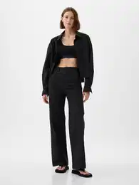 Kalhoty high stride wide leg - Dmsk