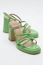 OPPE Green Patent Leather Women's High Heel Shoes
