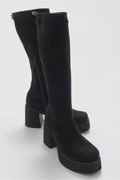 Women's Polka Black Suede Boots
