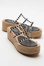 MARJE Women's Slippers with Black Stones and Welded Soles.