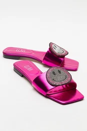 YAVN Women's Fuchsia Stone Slippers