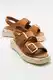 LuviShoes FURIS Women's Sandals with Tan and Suede Genuine Leather.