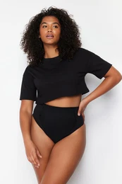 Curve Black High Waist Briefs