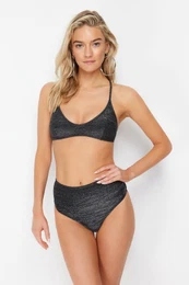 Black High Waist Hipster Bikini Bottom