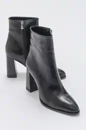 Jewel Black Print Women's Heeled Boots