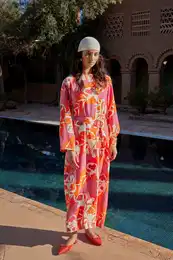 Pink Belted Floral Woven Dress