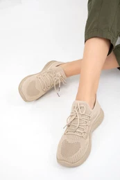 Beige Women's Sneakers 18833