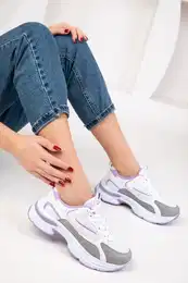 Ice-White-Lilac Women's Sneakers 18802