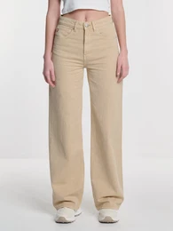 Woman's Wide Trousers Denim 190075 Brown Denim-881