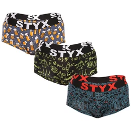 3PACK dmsk kalhotky art s nohavikou vcebarevn