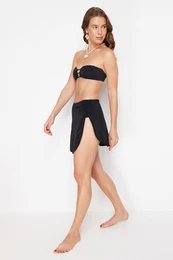 Black Skirted Regular Bikini Bottom