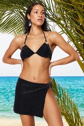 Black Mini Knitted Pareo with Accessories