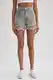 DEFACTO Mom Fit Normal Waist Cropped-Tip Jean Shorts