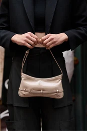 Mink Patent Leather Women's Patent Leather Baguette Bag