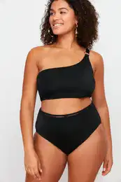 Curve Black High Waist Bikini Bottom