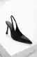 Marjin Women's Pointed Toe Thin Heel Classic Heel Shoes Vedin Black
