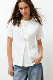 Ecru Knitted Blouse
