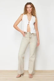 Ecru Agraph Detail Knitwear Sweater