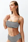 Črtast Majice bikini bandeau za dame image
