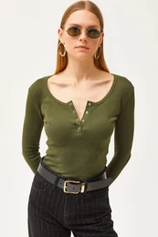 Women's Khaki Patted Camisole Blouse
