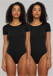 Women's Organic Stretch Jersey Body - 2-Pack Black+Black