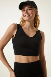 Happiness stanbul Black Strappy Shaper Sports Bra