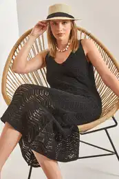 Women's Strapless, Openwork Summer Sweater Dress